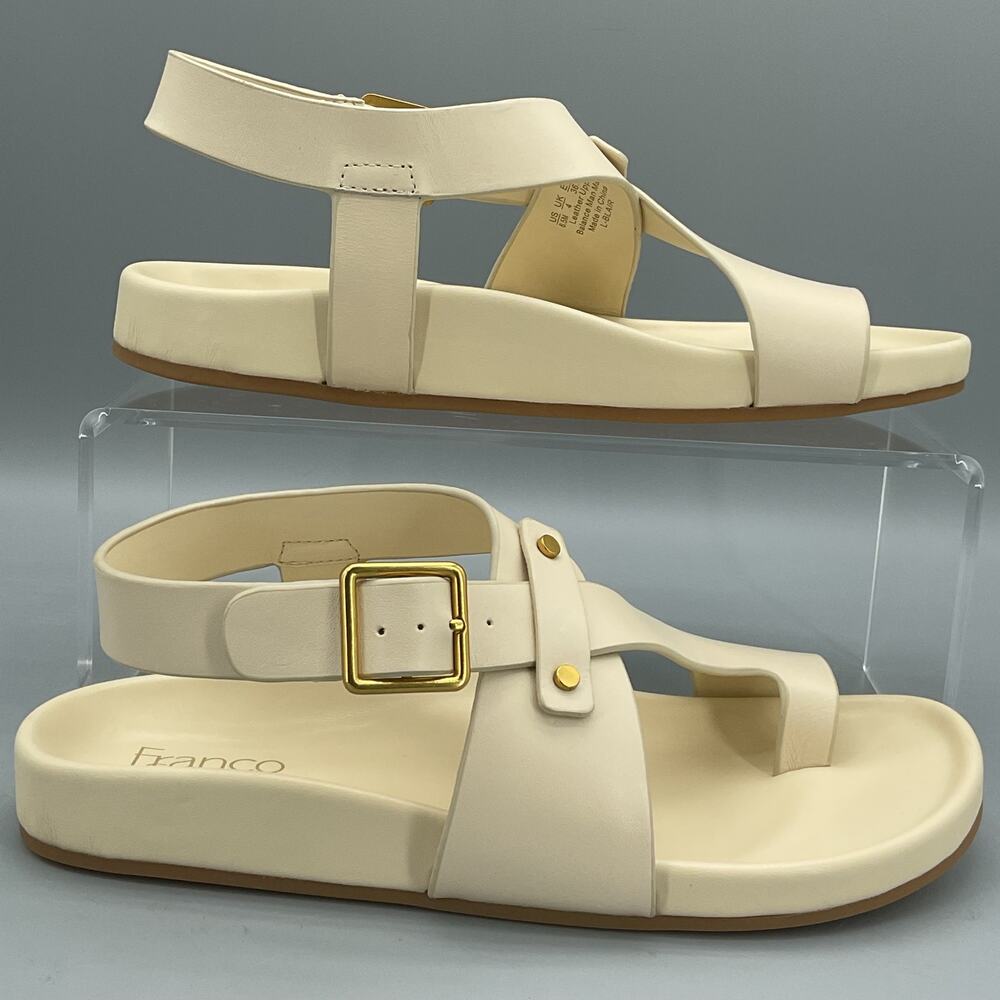NEW Franco Sarto Women’s Blair Ankle Strap Platform Sandals Ivory Size 6.5M